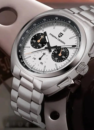PAGANI DESIGN 2025 Nuovo Panda Dial Orologi da uomo Orologio al quarzo di lusso per uomo Giappone VK63 Cronografo sportivo Orologio da polso in vetro zaffiro