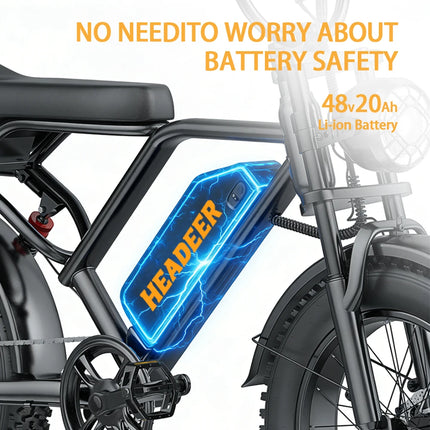 Bicicletta Elettrica BK20 48V20Ah con Celle al Litio, Veicolo Elettrico da Montagna con Motore da 1500W, Veicolo Elettrico per Adulti per il Pendolarismo Quotidiano, Veicolo Elettrico per Uso Esterno e Fuoristrada