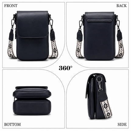 Borsa a tracolla da donna alla moda, design multitasche, tracolla regolabile, mini borsa a spalla