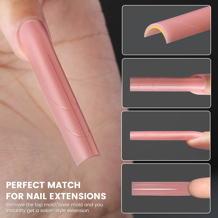 Original YOKEFELLOW Sandwich Dual Nail Form Short Stiletto Nail Extension Form 240pcs Top Form Bottom Form For Quick Nail Extensions IM222