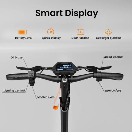 Monopattino Elettrico Potente Ruitoo M4 Max 1000W, Batteria 48V 15.6Ah, Autonomia 55KM, Pneumatici Fuoristrada da 10 Pollici, Velocità 50KM/H, per Adulti
