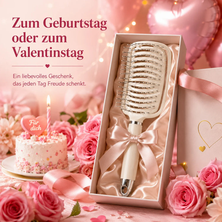 Hair Comb Air Cushion hairbrush For WOMEN'S, Paddle Brush Flexible (Flexible Rounded Bristles, Untangling Brush & Massage Brush For Long Short Curly Straight And Wet Hair gift For Women For Christmas birthday & Valentine's Da