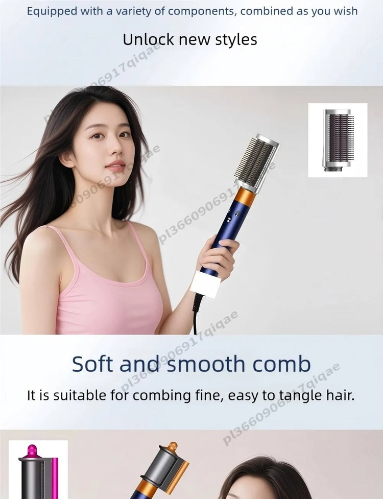 SenCiciMen 6 in 1 Professional Hot Air Styler Negative Ion Multi Hair Styler Set for Auto Curling Hair Styling Tools For Fast Drying, Curling, Volumizing &  Smooth Best Gift for Women