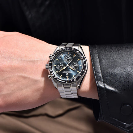 Nuovo Orologio da Uomo PAGANI DESIGN V6 Moon 2026, Orologio al Quarzo di Lusso, Cronografo Sportivo con Vetro Zaffiro Protettivo AR Luminoso