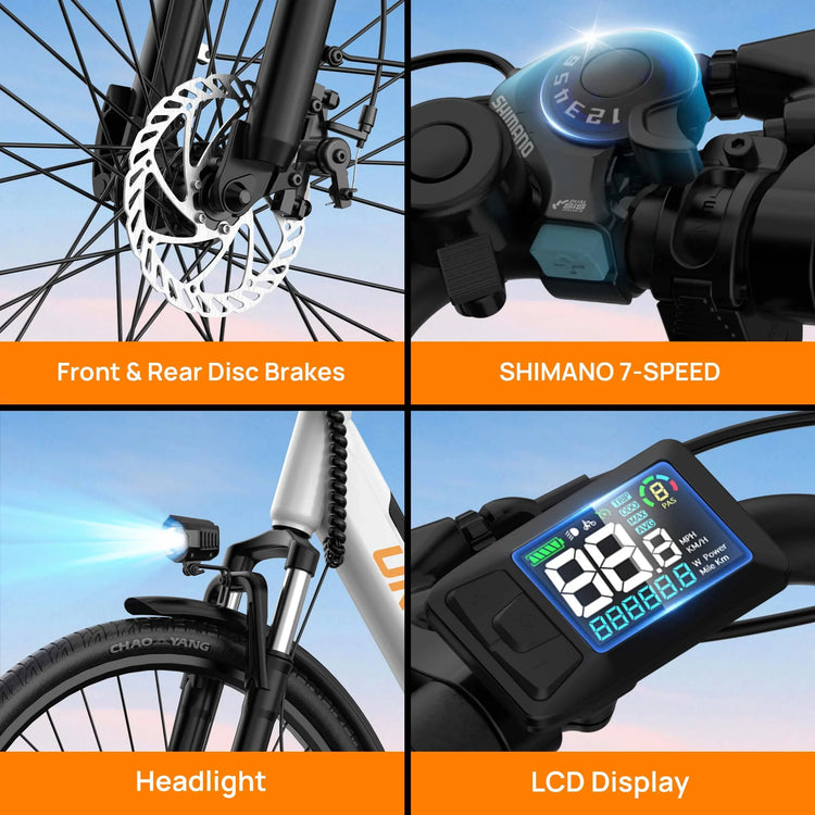 Bicicletta elettrica da pendolarismo Urlife E26, 26 pollici, 36V 13Ah, batteria rimovibile, 32 km/h, e-bike per adulti, bicicletta elettrica per il pendolarismo verso il lavoro