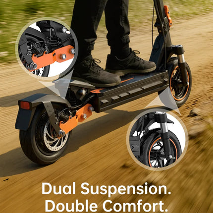 Monopattino Elettrico Fynzo S11, Motore Singolo da 1100W, Autonomia Massima 60 km, Carico Massimo 130 kg, IP54, Freni E-ABS + Freni a Disco Anteriori e Posteriori, Forcella Anteriore Ammortizzata, Forcellone Posteriore a Dopp