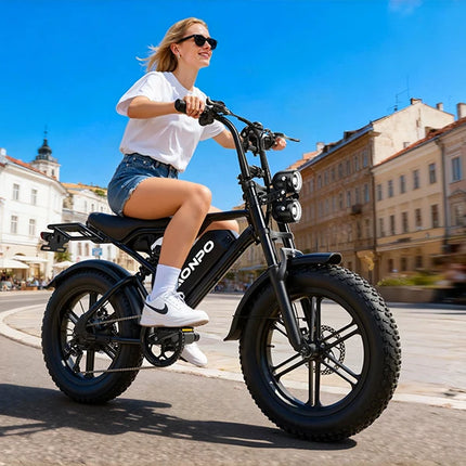 Bicicletta elettrica AONPO per adulti, motore da 2000W di potenza massima, batteria 52V15Ah, moto da montagna fuoristrada, pneumatici fat da 20*4.0 pollici, E-Bike