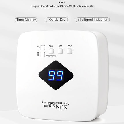 168W UV LED Nail Lamp Rechargeable Nail Dryer with Large LCD Display Professional Gel Curing Lamp 4 Timer Auto Sensor for Salon