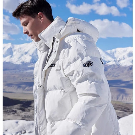 Kelme Long Down Men Winter Jacket Hooded Warm Windproof Couple Camping Equipment Paragraph Down Coat Jacket Women Утепленный