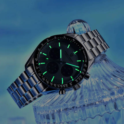 PAGANI DESIGN Serie Planetaria Saturn Light Tan Orologio al Quarzo da Uomo Cronografo Veloce con Vetro Zaffiro AR Orologio da Polso Uomo Novità 2026