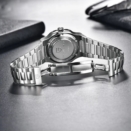 Nuovo Orologio Meccanico Automatico di Lusso Pugani da Uomo con Vetro Zaffiro Antiriflesso e Lancette Luminose, Orologio Sportivo da Uomo, Consegna Locale