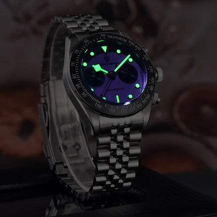PAGANI DESIGN Nuovo orologio da uomo Panda, orologio sportivo cronografo al quarzo di lusso, vetro zaffiro AR, luminoso, impermeabile, consegna locale UE