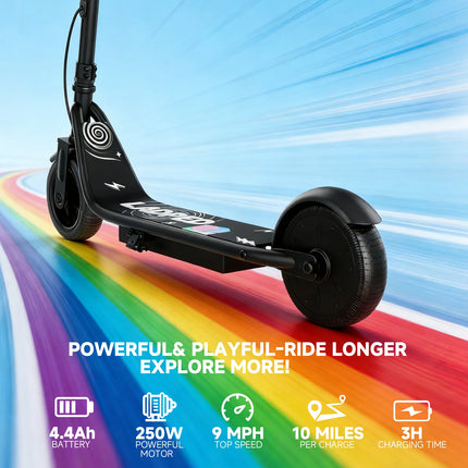 EU Stock 250W Children's Electric Scooter 9 MPH IPX4 Water Resistance 6.5 Inch Solid Tires Weighs Only 7.25 Kg Lightweight And Portable Electric Scooter For Kids