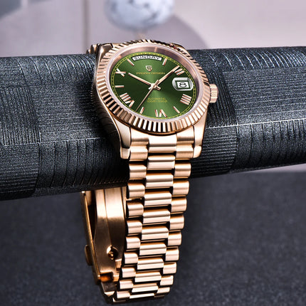 Nuovo Orologio da Uomo PAGANI DESIGN D36 in Oro Rosa, Lussuoso Automatico Meccanico Impermeabile con Vetro Zaffiro AR, Acciaio Inossidabile, Data, Regalo per Uomo