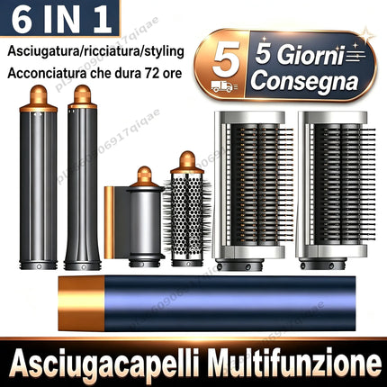 SenCiciMen 6 in 1 Professional Hot Air Styler Negative Ion Multi Hair Styler Set for Auto Curling Hair Styling Tools For Fast Drying, Curling, Volumizing &  Smooth Best Gift for Women