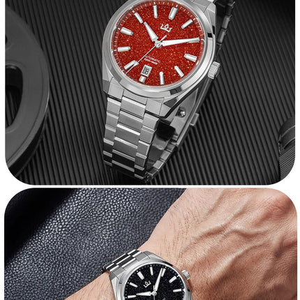 ADDIESKIN K010 Men's Automatic Watch Natural Stone Dial Tiger Eye Turquoise Goldstone Sapphire Crystal Miyota 9015 BGW9 Luminous