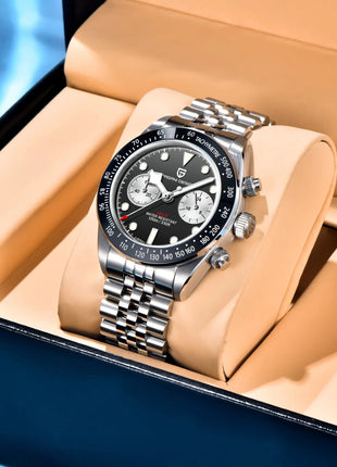 PAGANI DESIGN Nuovo orologio da uomo Panda, orologio sportivo cronografo al quarzo di lusso, vetro zaffiro AR, luminoso, impermeabile, consegna locale UE
