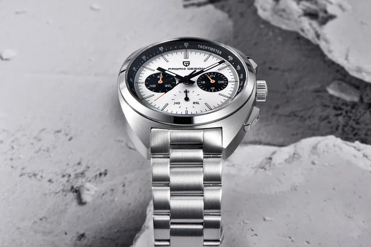 PAGANI DESIGN Nuovo Orologio da Uomo Turtle Back Cronografo al Quarzo con Vetro Zaffiro e Bracciale, Movimento Giapponese VK63, Spedizione Locale