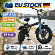 Bicicletta Elettrica a Due Ruote X14 500W 48V 9AH con Sedili Confortevoli, Velocità Massima di 35 km/h, Autonomia di 65 km, Batteria Rimovibile, Ideale per Viaggi di Fine Settimana - Disponibile in Magazzino UE