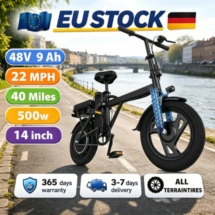 Bicicletta Elettrica a Due Ruote X14 500W 48V 9AH con Sedili Confortevoli, Velocità Massima di 35 km/h, Autonomia di 65 km, Batteria Rimovibile, Ideale per Viaggi di Fine Settimana - Disponibile in Magazzino UE