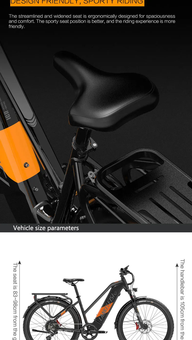Bicicletta Elettrica LANKELEISI MX600 Pro, Motore 500W, Batteria 48V 20Ah, Autonomia 150KM, Pneumatici 27.5x2.4 Pollici, E-bike per Adulti