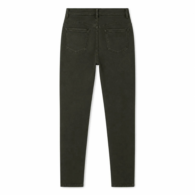 Women's Jeans Skinny High Waist Denim Green Olive Washed Elastic Effect pants Slim Fit Streetwear Casual For Work Out And Leisure YW‑1639D