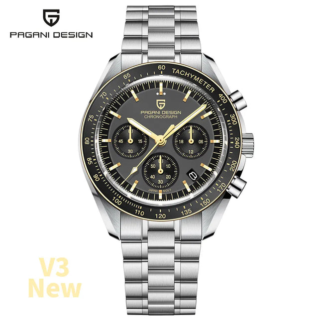 PAGANI DESIGN 2026 Nuovo Orologio da Uomo di Lusso al Quarzo con Funzione Luna, Vetro Zaffiro, Cronografo - Spedizione Locale nell'UE