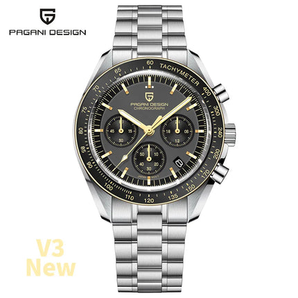 PAGANI DESIGN Serie Planetaria Saturn Light Tan Orologio al Quarzo da Uomo Cronografo Veloce con Vetro Zaffiro AR Orologio da Polso Uomo Novità 2026