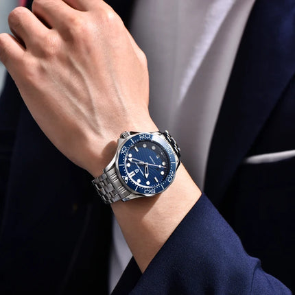 PAGANI DESIGN Orologio subacqueo automatico di lusso verde da uomo, Nuova collezione, Orologio meccanico MIYOTA 8215 da uomo, Spedizione locale