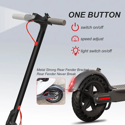 Monopattino Elettrico 350W con Spedizione da Magazzino EU, Velocità Massima 30 km/h, Batteria 36V 10.5Ah, Controllo Tramite App, Autonomia Fino a 34 km, Telaio in Lega di Alluminio, Dotato di Luci a LED per una Guida Notturn