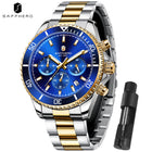 SAPPHERO Orologio Uomo Quarzo Lusso Cronografo Sport Acciaio Inossidabile Impermeabile 50M Data Luminoso Orologio Elegante Business