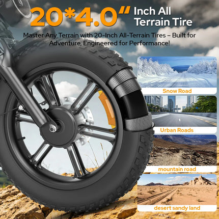 Bicicletta Elettrica DEEPOWER S8 3500W Doppio Motore 48V 60Ah Doppia Batteria Bici Elettrica Fuoristrada Pneumatici Larghi 20 Pollici E-bike per Tutti i Terreni