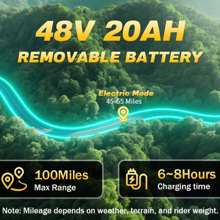 Bicicletta Elettrica T20 con Batterie agli Ioni di Litio ad Alta Capacità 48V20Ah, Bici Elettrica per Adulti con Pneumatici All-Terrain 20'X4.0', Mountain Bike Elettrica per Adulti
