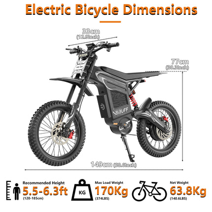 Nuova E-Bike Fuoristrada EU GT600, 85 km/h di velocità massima, motore brushless da 7.500 W, batteria al litio 72V 30Ah, moto elettrica per adulti, autonomia massima 85 km/h