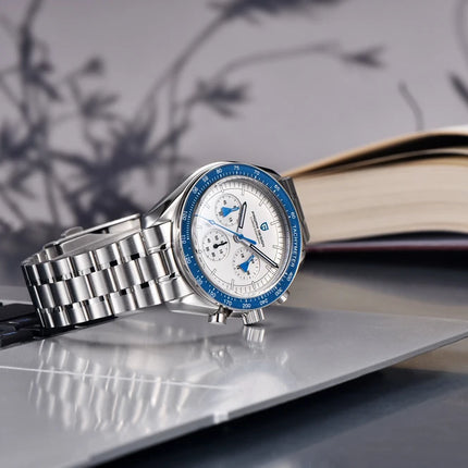 PAGANI DESIGN Moon ST6 Orologio Automatico di Lusso da Uomo, Orologio Business da Uomo, Orologio Meccanico, Luminoso, Vetro Zaffiro, Cinturino in Nylon, Consegna Locale UE 2026