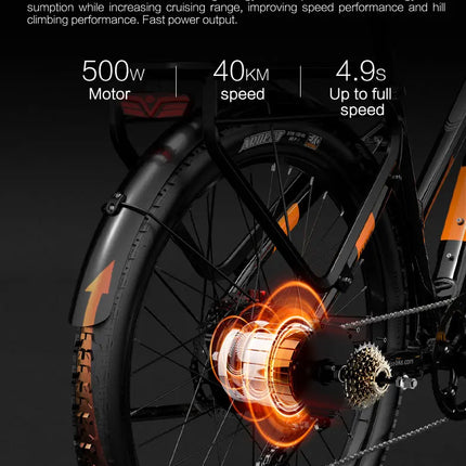 Bicicletta Elettrica LANKELEISI MX600 Pro, Motore 500W, Batteria 48V 20Ah, Autonomia 150KM, Pneumatici 27.5x2.4 Pollici, E-bike per Adulti