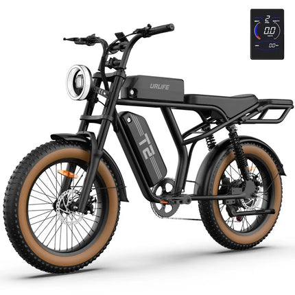 URLIFE T2 Bici Elettrica Fat Tyre 250W 20" 48V 15.6Ah con Batteria Rimovibile, Bici Elettrica da Montagna per Adulti per Ogni Terreno