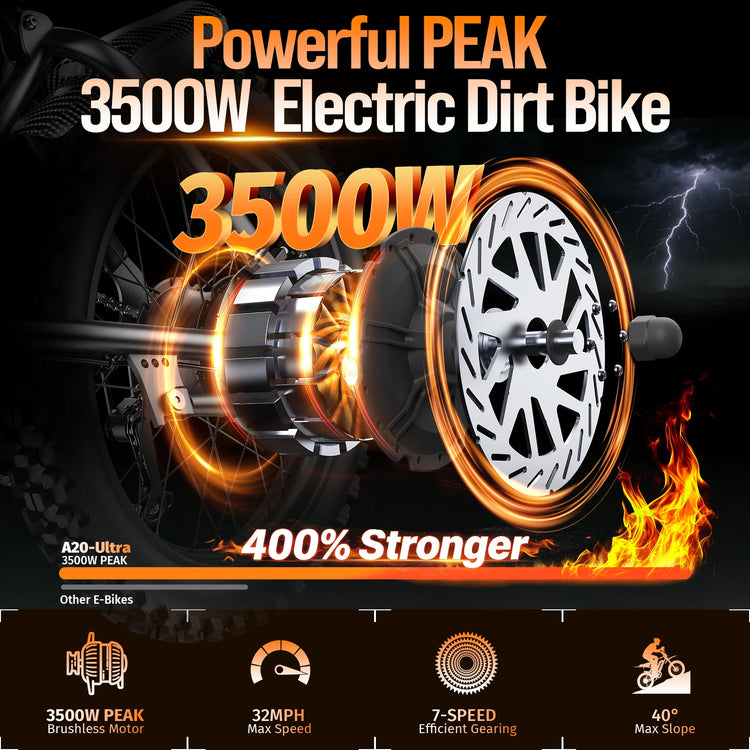 Bicicletta elettrica da 3500W, moto elettrica fuoristrada per adulti, per pendolarismo urbano, guida all'aperto, adatta per la guida su strada.