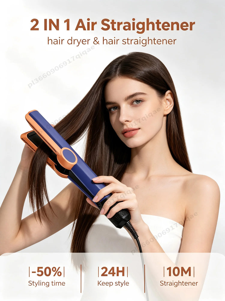 SenCiciMen 2 in 1 Air Straightener & Hair Dryer Negative Ion Flat Iron For Lock in Moisture & Shine Hot Styling Tools Salon-Quality Results For Women Gift