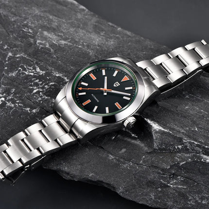 Nuovo Orologio da Uomo PAGANI DESIGN 2026 con Ghiera Verde, Orologio Automatico di Lusso, Meccanico, con Vetro Zaffiro AR Protettivo, Luminoso, in Acciaio Inossidabile