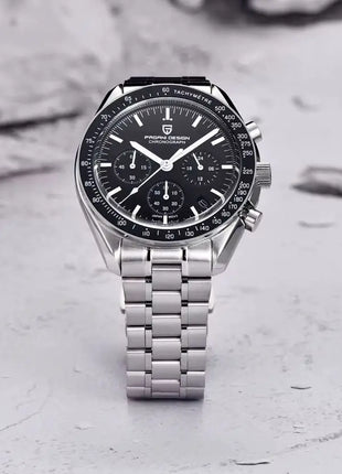 2026 Nuovi PAGANI DESIGN Uomo Luna orologi di lusso orologio al quarzo Uomo nero Automatico Data Velocità Cronografo impermeabile in acciaio inox Wristwathch Spedito localmente in Europa