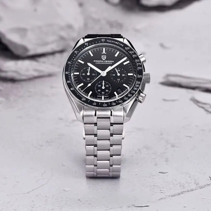 2026 Nuovi PAGANI DESIGN Uomo Luna orologi di lusso orologio al quarzo Uomo nero Automatico Data Velocità Cronografo impermeabile in acciaio inox Wristwathch Spedito localmente in Europa