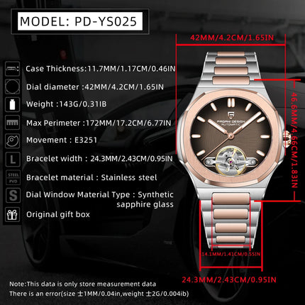 Nuovo Orologio Meccanico da Uomo PAGANI DESIGN Tourbillon 2026, Orologio Automatico di Lusso con Quadrante Scheletrato, Impermeabile, Luminoso, Vetro Zaffiro AR, Acciaio Inossidabile, Regalo per Uomo
