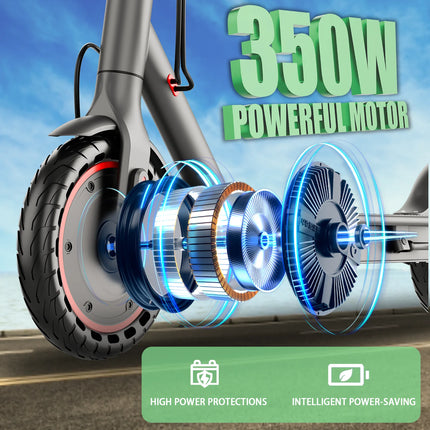 Monopattino Elettrico 350W con Pneumatici Solidi Antiscivolo da 8,5 Pollici, Velocità Massima 30 km/h, Autonomia Fino a 32 km, Pieghevole e Portatile, Ideale per Adolescenti e Pendolari Urbani - Disponibile in Magazzino UE