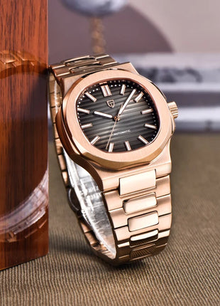 Nuovo Orologio da Uomo di Lusso PAGANI DESIGN 2026 Rosa Oro ST6 Automatico Meccanico con Protezione Luminosa e Vetro Zaffiro AR - Regalo Perfetto