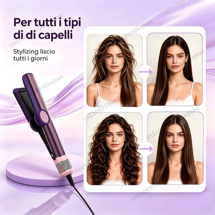SenCiciMen 2 in 1 Air Straightener & Hair Dryer Negative Ion Flat Iron For Less Frizz Shiny & Smooth Hot Styling Tools Salon-Quality Results For Women Gift