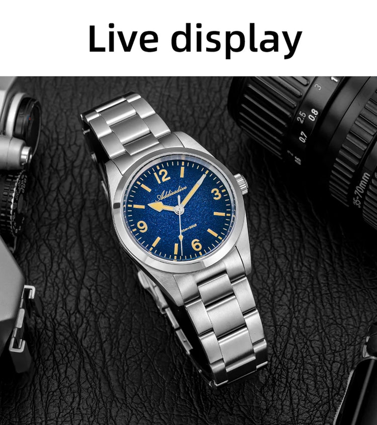 ADDIESDIVE AD2544 Women's Quartz Watch Japan 2035 Movement 100m Waterproof Sapphire Glass 316L Stainless Steel Ladies Watch 36mm