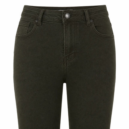 Women's Jeans Skinny High Waist Denim Green Olive Washed Elastic Effect pants Slim Fit Streetwear Casual For Work Out And Leisure YW‑1639D