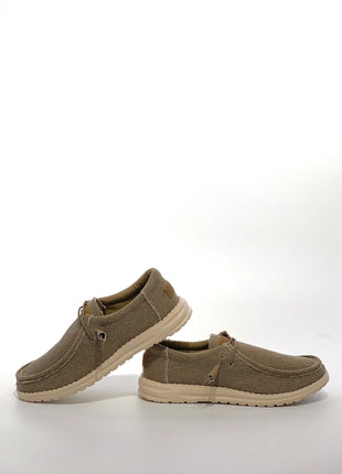Scarpe casual da uomo in tela con punta a mocassino, leggere e comode, per tutti i giorni