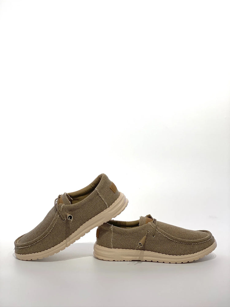 Scarpe casual da uomo in tela con punta a mocassino, leggere e comode, per tutti i giorni